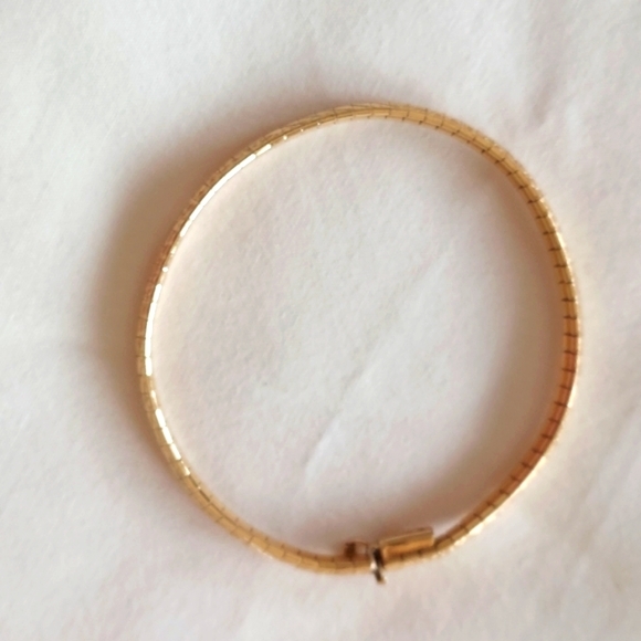 Zales Vintage Elegant 14k Gold Flexable Bangle Bracelet (7"L×1/4"W) Italy Chic - Picture 3 of 15